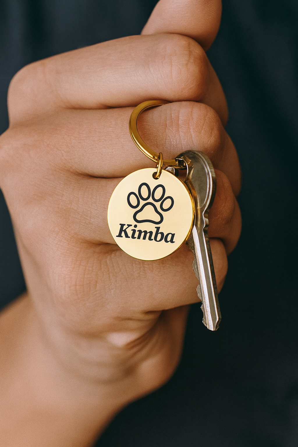 Engraved Paw Keychain