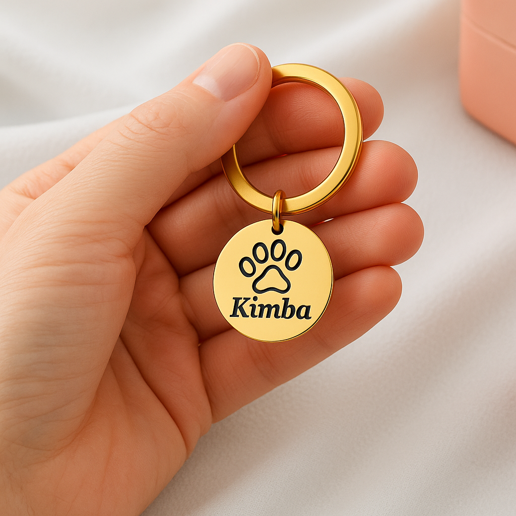 Engraved Paw Keychain