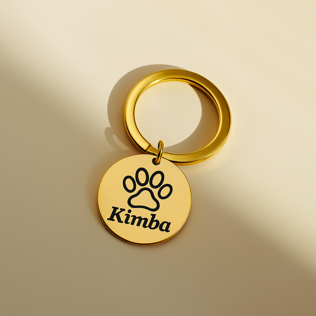 Engraved Paw Keychain