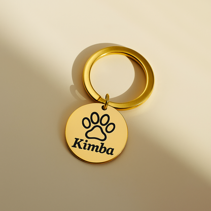 Engraved Paw Keychain